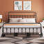 Lit plateforme classique en fer avec tête de lit et pied de lit-848539789-848028358