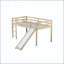 Lit simple mezzanine bas avec glissade, échelle, barrières de sécurité-1752846585