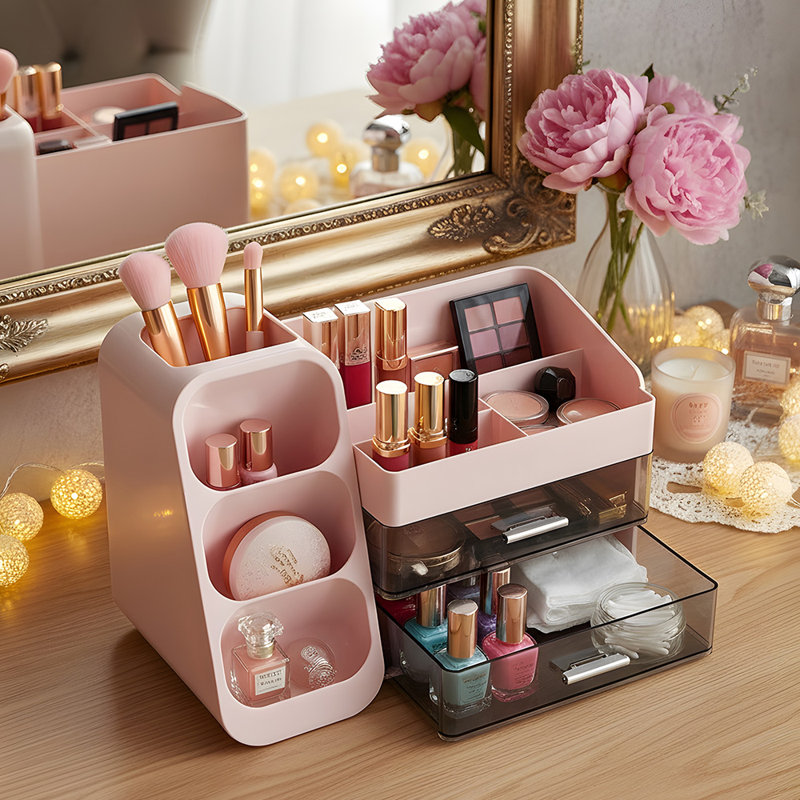 Plastic / Acrylic Makeup Organiser, Pink