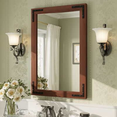 Amara Rustic Farmhouse Solid Wood Framed Tempered Glass Wall Mirror with 5-Year Warranty