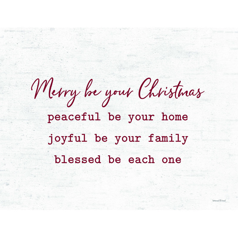 «Merry Be Your Christmas», art textuel sur toile tendue, H 12 po x l 16 po