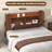 Queen Size Storage Headboard with LED Lights, Charging Station, Wood Frame, Multi-Color RGB App & Remote Control-133222792