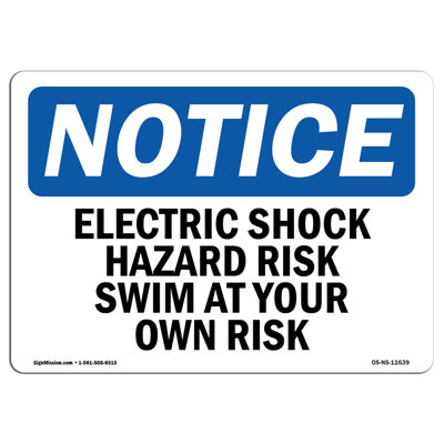Electric Shock Hazard Risk Swim at Your Own Risk Sign