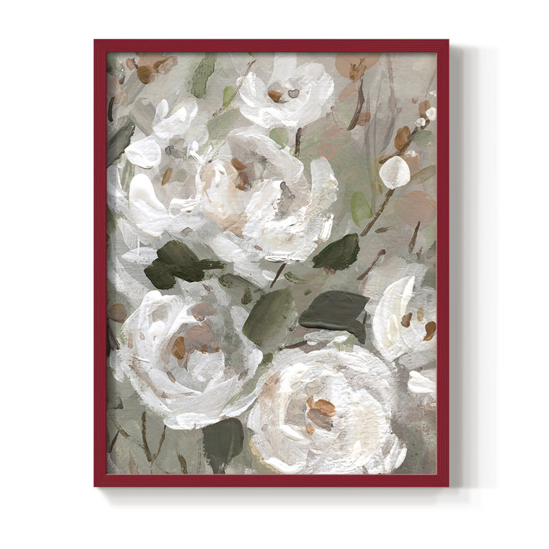 Whitese Blush Garden Framed Print - Solid Wood, H 11 po x l 9 po, Rouge