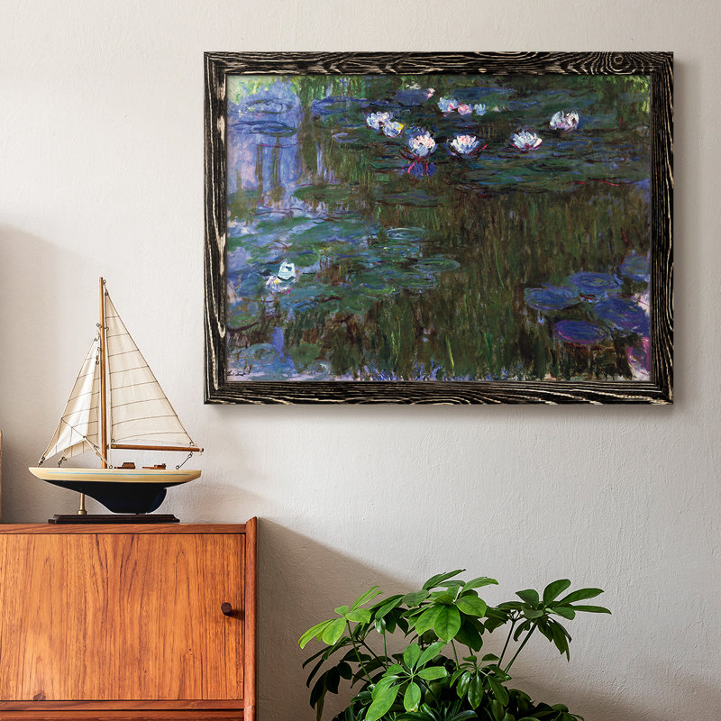 «Water Lillies # 3» par Claude Monet, reproduction sur toile, Noir, H 22 po x l 32 po x P 1,5 po