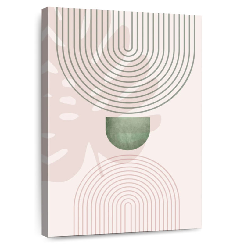 Avery Pink Green Mid-Century Botanical I, 51" H x 34" W