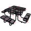 Table de pique-nique carrée en acier pour l'extérieur 46 ", avec parasol-1051330315
