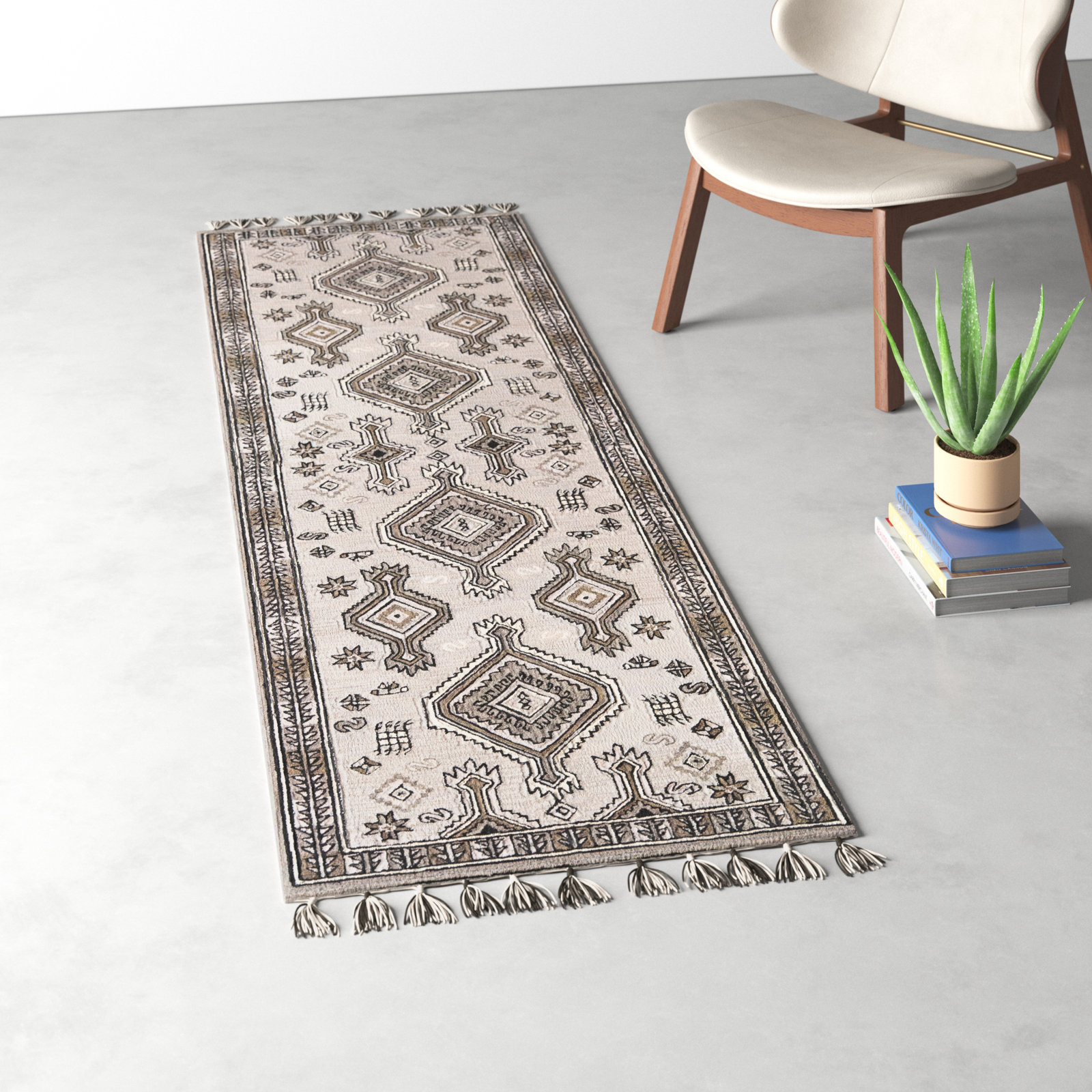 Bronte Gray Hand-Tufted Wool Rug, Runner 2'3" x 8'
