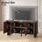 59'' Mid-Century Modern TV Stand with Arched Glass Doors, Media Console Table for TVs up to 65'', Sideboard Storage Cabinet for Living Room & Entryway-1140923991