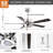 Joquin 52'' Dimmable LED Ceiling Fan with 3 Color Lights and Remote Control, Double-Sided Blades, 6-Speed Reversible DC Motor-386887445