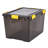 19 Gal. Plastic Storage Bin with Buckles, Black (4-Pack)