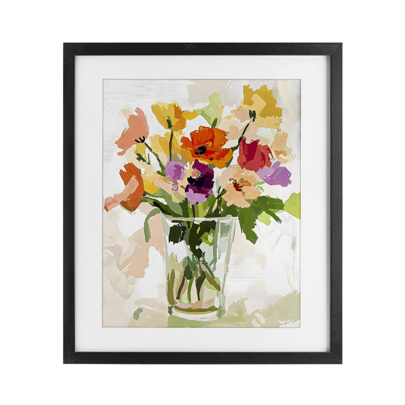 «Bold Springy Blooms», reproduction encadrée sous verre, conception de Riley B, Cadre noir minuit, H 16 po x l 13 po