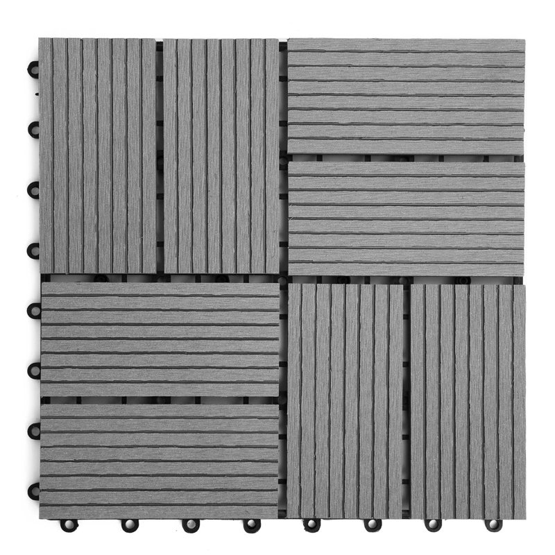 Helios 12'' L x 12'' W Composite Interlocking Deck Tile in Grey