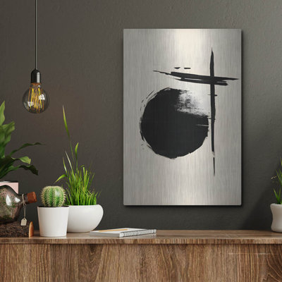 «Black & Neutral Abstract» par Petals Prints Design, art mural en métal