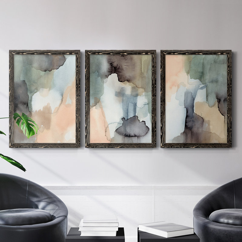«Morning Swim I», ensemble de 2 peintures sur toile encadrées, H 31,5 po x l 47 po x P 1,5 po, Toile avec cadre noir
