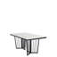 Ricardo Marble Rectangle Top Dining Table  – White Marble Top with Matte Black Base