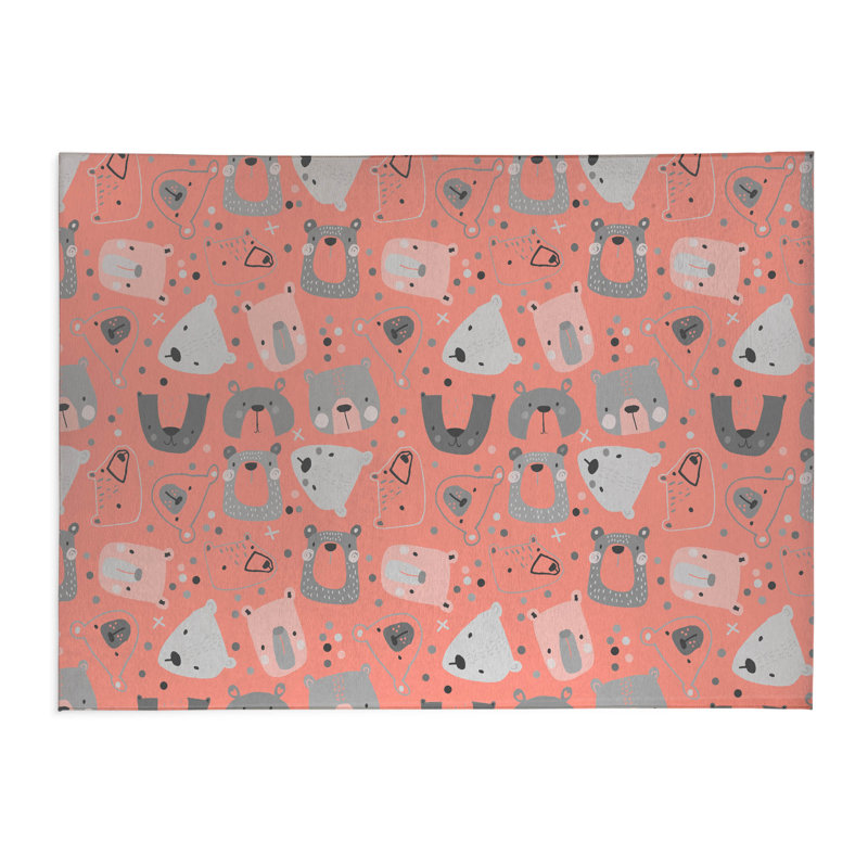 Bear Face  Kids Play Mat, Rectangle 4' x 6'