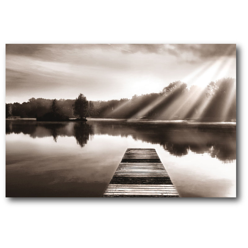 « lake dock », reproduction de photo sur toile tendue