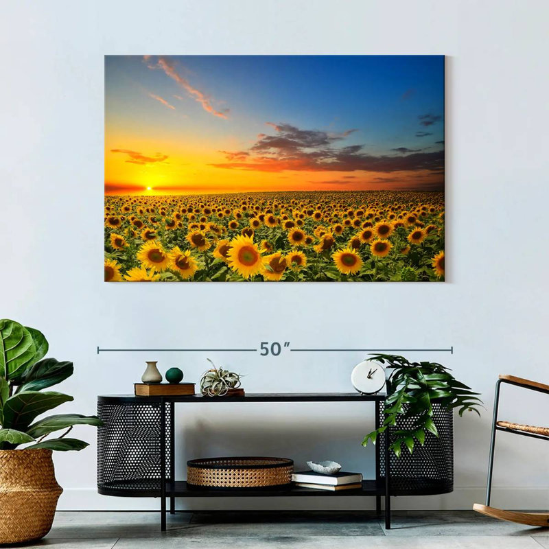 Crépuscule champ de tournesol Alvord, H 32 po x l 48 po