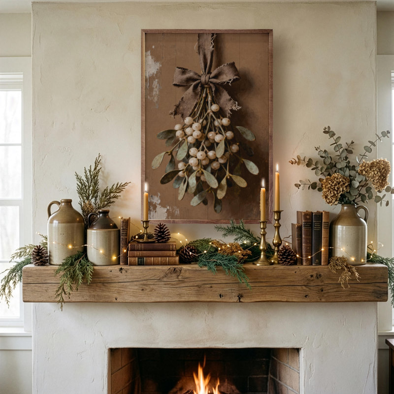 Rustic Brown Mistletoe, 8" H x 5" W