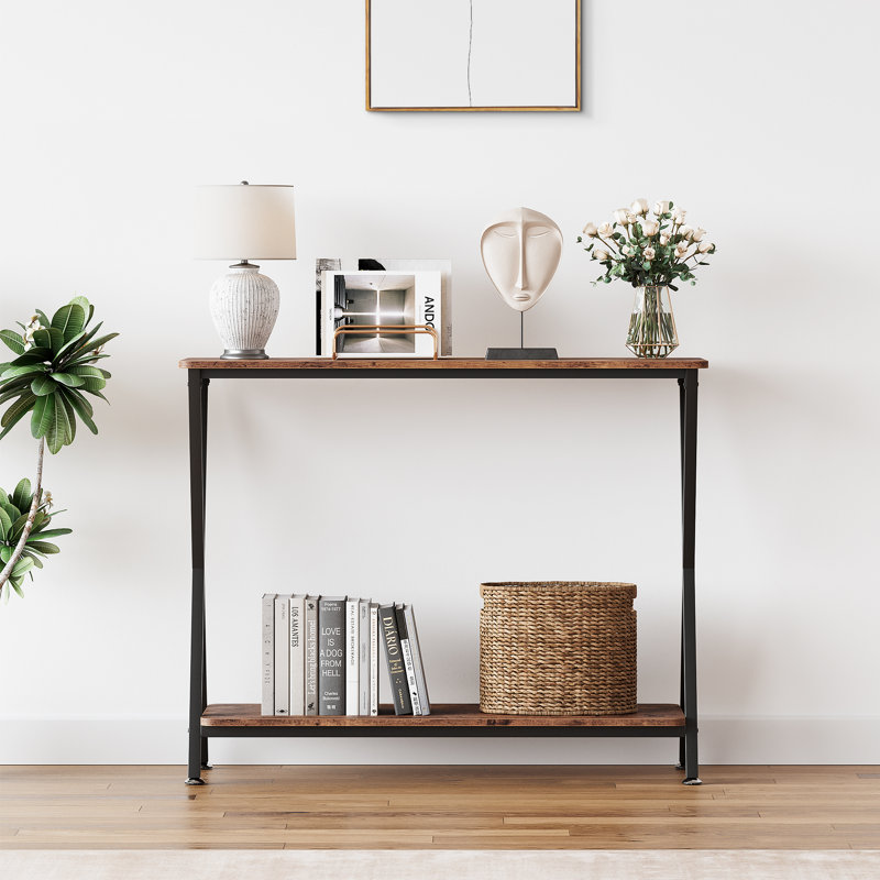 105cm Solid Wood Top Console Table