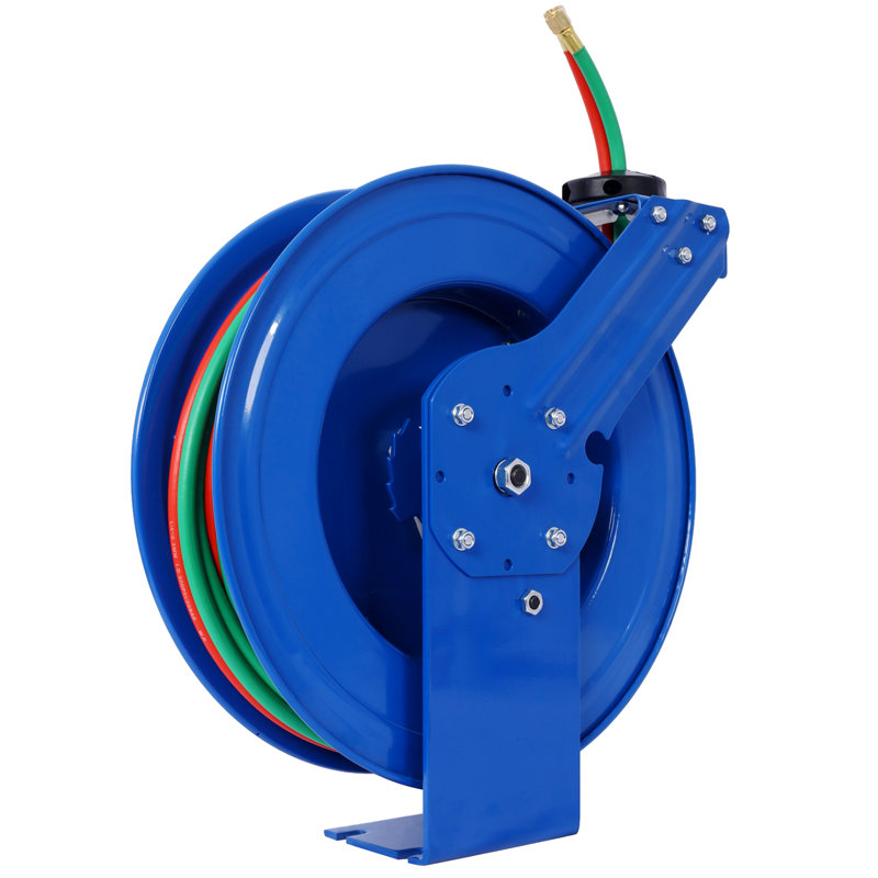 Tuyau de soudage enroulable rétractable 1/4 po x 50 pieds pour tuyaux d'oxygène en acétylène double standard STD Duty Max 200PSI