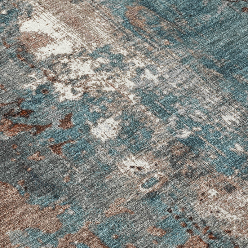 Machine Washable Indoor/Outdoor Xhevrie Paprika Rug, Rectangle 9' x 12'