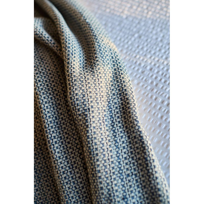 Julian Hand Woven Throw Blanket, Blue Gray