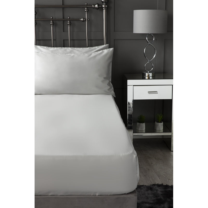 Sateen Fitted Sheet, Platinum, Super King (6')