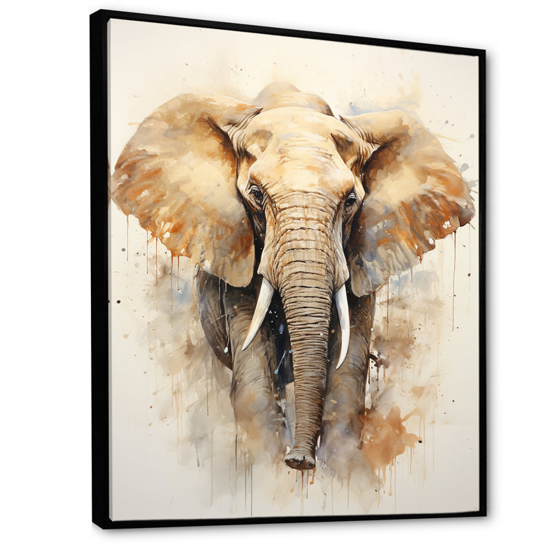 Gentle Elephant Giants sur toile, H 44 po x l 34 po x P 1,5 po, Cadre flottant noir