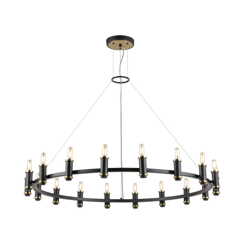 Lustre en roue de chariot à 18 lumières à intensité variable Huffins