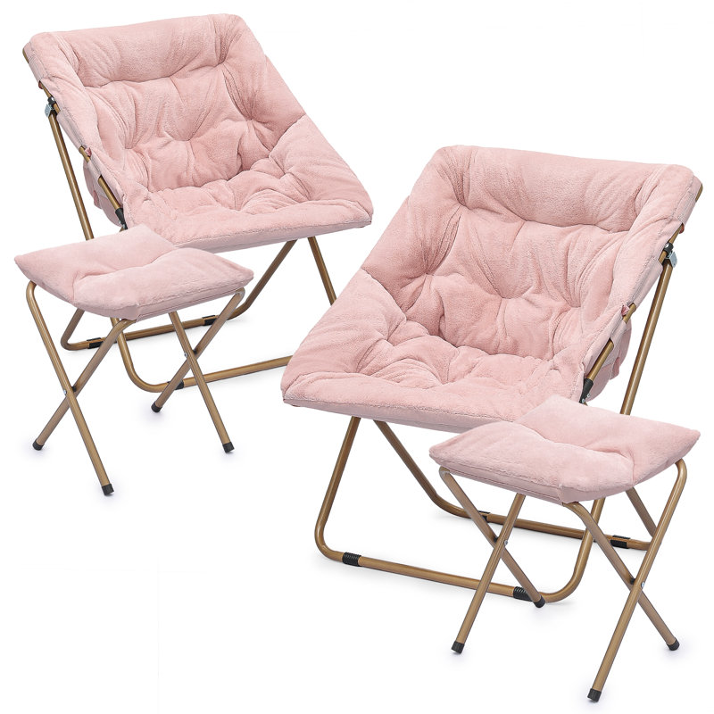 Chaise de salle à manger Ariadnna, Fausse fourrure rose, Oui