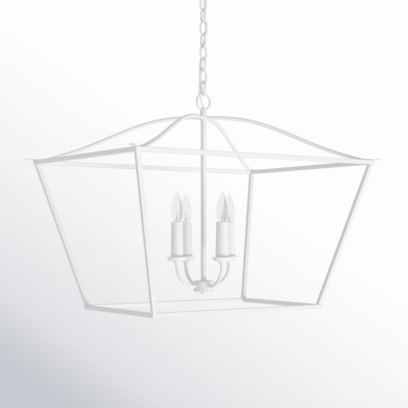 Luminaire suspendu 4 lumières Heidrun, Blanc texturé