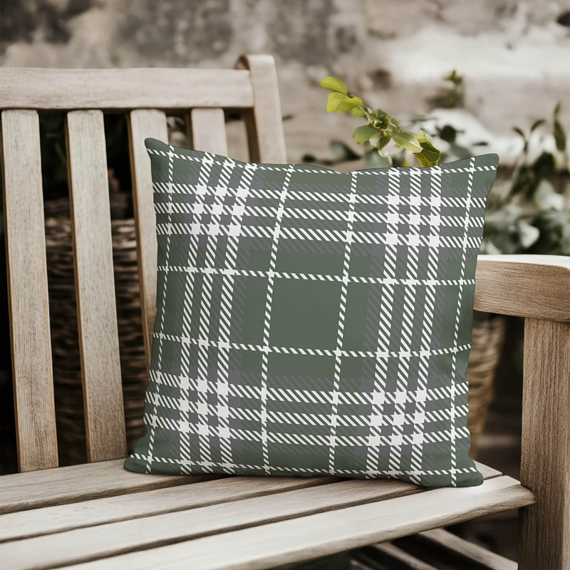 Coussin extérieur Christopher's, H 18 po x l 18 po, Chimichurri / écossais vert 5