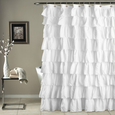 Galion Ruffled Semi Sheer Single Shower Curtain