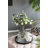 D7.7X13.8"H Geometric Design Smoke Luster Blue And Clear Accent Vase