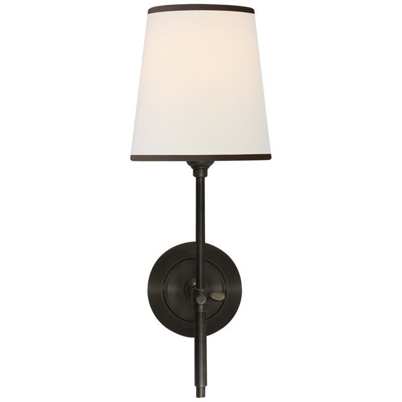 Bryant Solid Wallchiere, Linen with Black Trim, Bronze