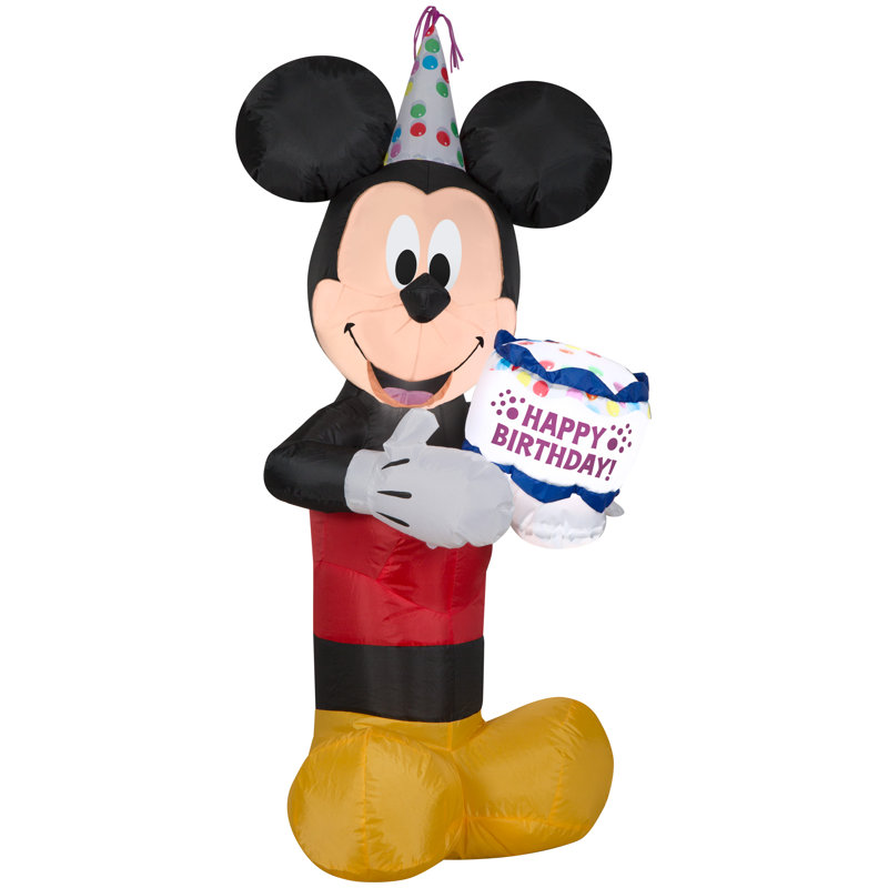 Disney Mickey avec gâteau d'anniversaire gonflable