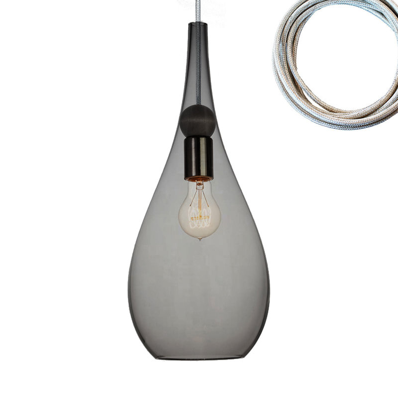 Earth 1 - Light Pendant, Smoke, Brushed Nickel, Yes