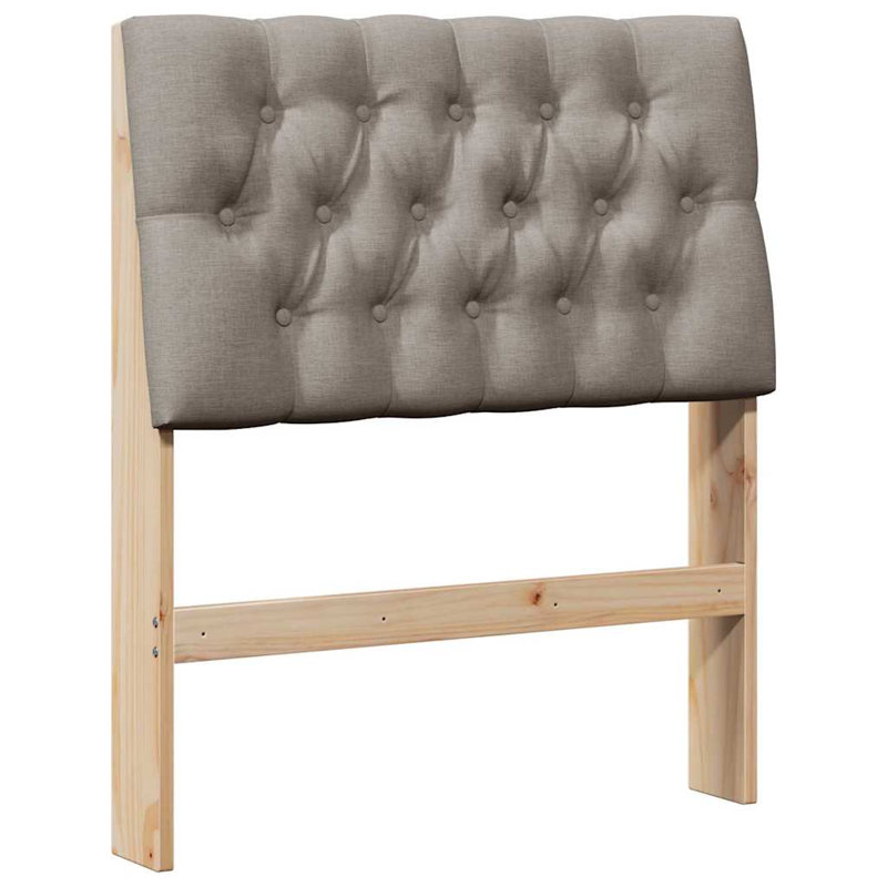 Solid Wood Headboard, UK Small Single - DE 75 x 190 cm, Taupe, Brown