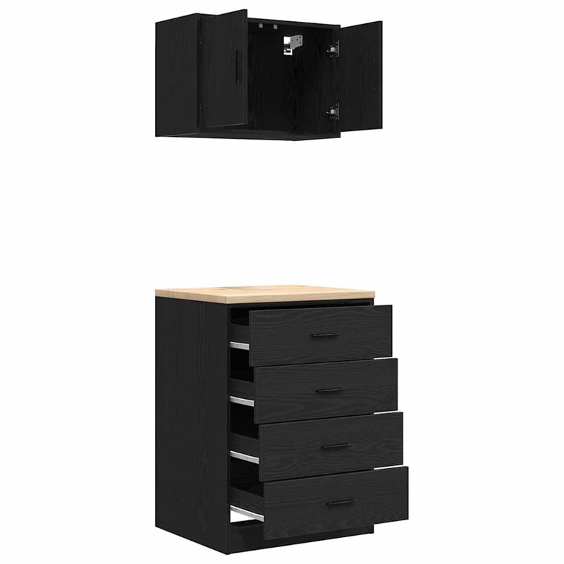 2 Piece Storage System, Black