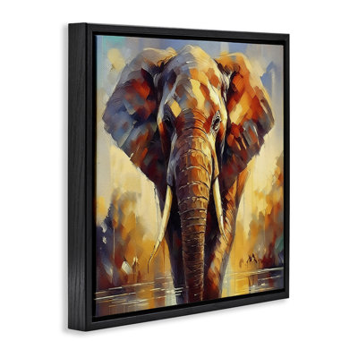 "Brossé éléphant", toile grise encadrée par Noah Bay