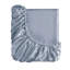 6 draps de luxe en satin bleu - froissés, aident à garder la peau douce, comprennent 1 drap plat, ajusté et 4 taies d'oreiller, doux pour les cheveux,