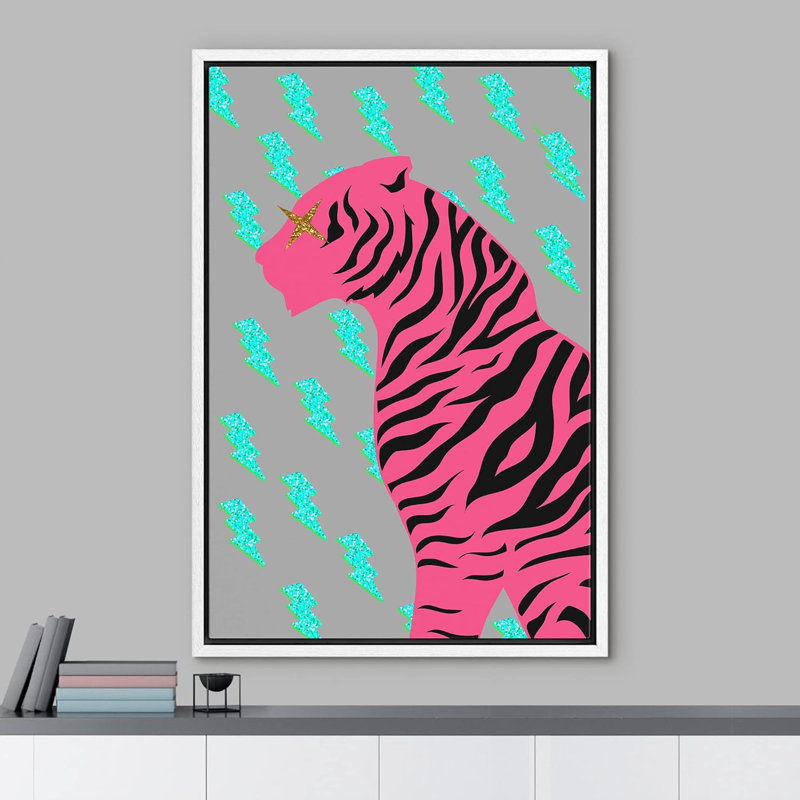 Beaux animaux BCBG lumineux, ado, chambre à coucher, dessin animé, tigre, affiches modernes, Blanc, H 24 po x l 16 po