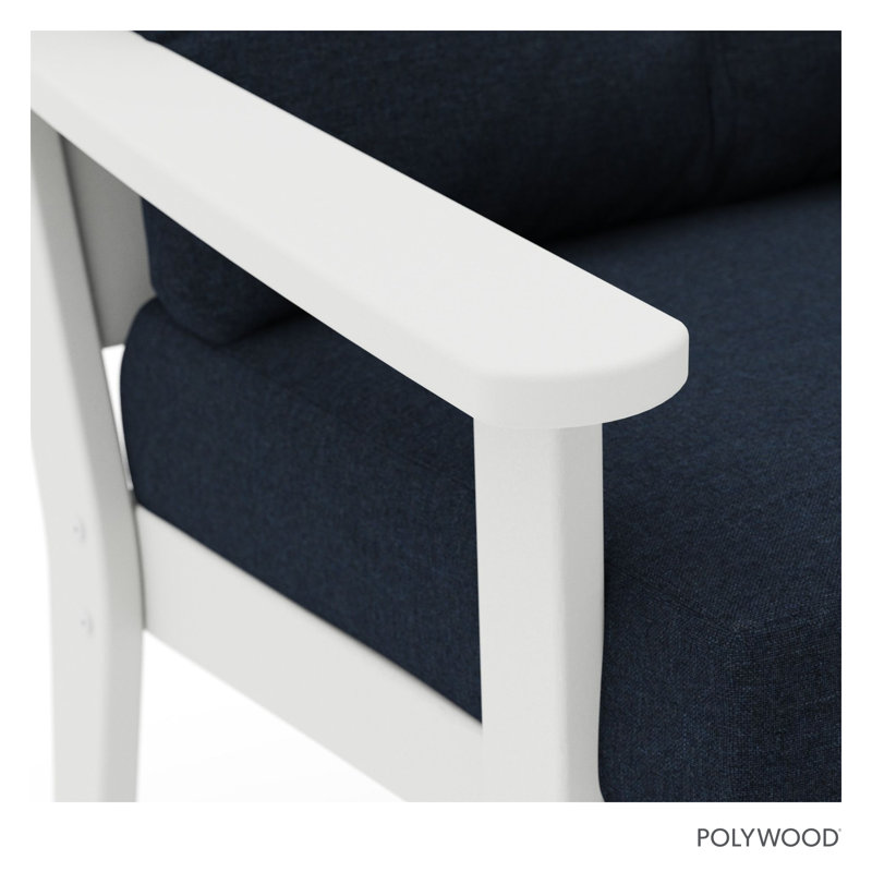 Causeuse Sarahi POLYWOOD x Sol 72, Blanc, Marine Indigo Revolution®