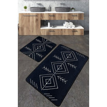 Toucha 2 Piece Bath Mat Set East Urban Home Color: Dark Blue