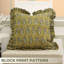 Fabdivine Accent Decorative thick linen Frill Pillowcase cushion, throw (Mor Mukut, Green)-106357698-106357700