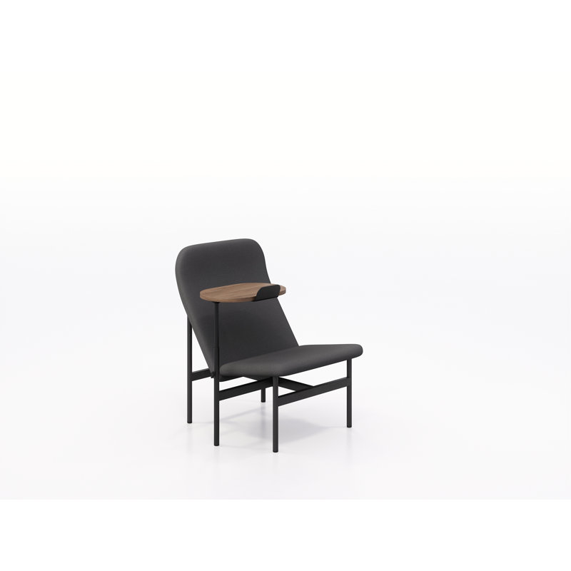 Chaise longue avec table pivotante Avalon, Châtaignier foncé, Coucher de soleil