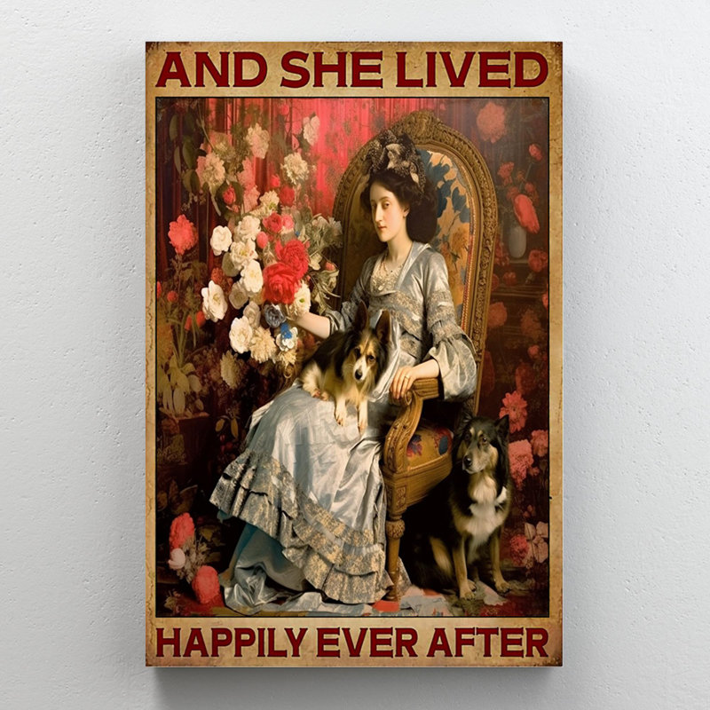 Dog And She Lived Happily Ever After 1, H 36 po x l 24 po x P 1,25 po