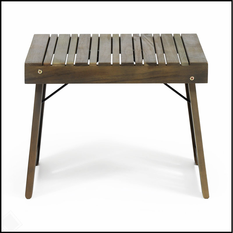 Table d'appoint en bois d'acacia de Kyoto avec design pliable, pour une utilisation intérieure et extérieure, durable et élégante